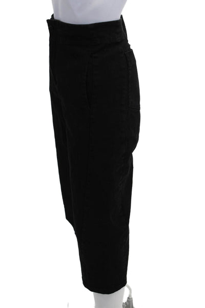 Roucha Women Black Cropped Capri High Rise Jeans Size S