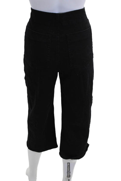 Roucha Women Black Cropped Capri High Rise Jeans Size S