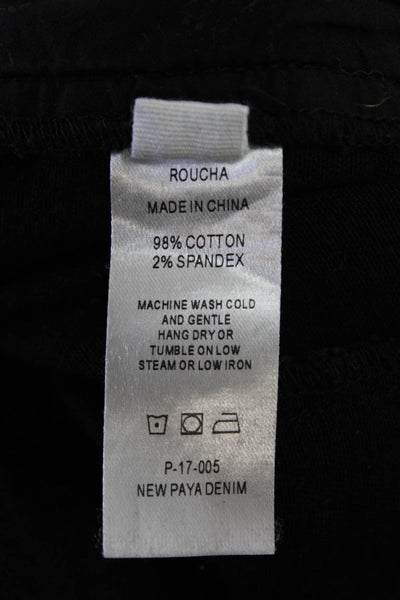 Roucha Women Black Cropped Capri High Rise Jeans Size S