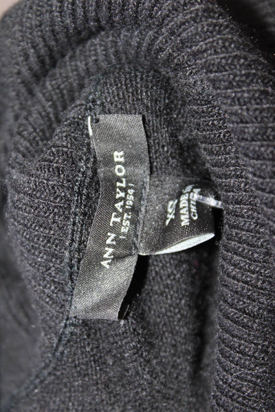 Ann Taylor Womens Black Turtleneck Pullover Sweater Long Sleeve Size XS