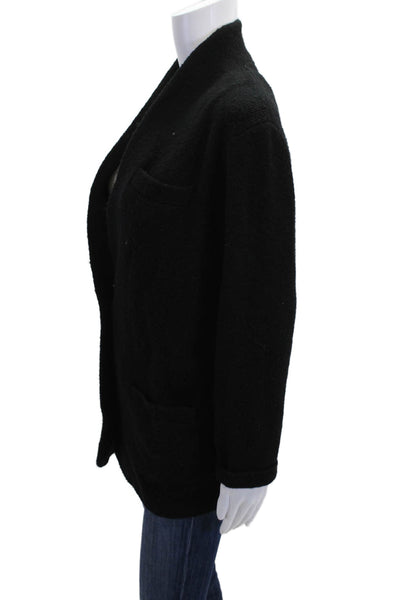 J Crew Womens Black V-Neck Button Coatigan Long Sleeve Size S