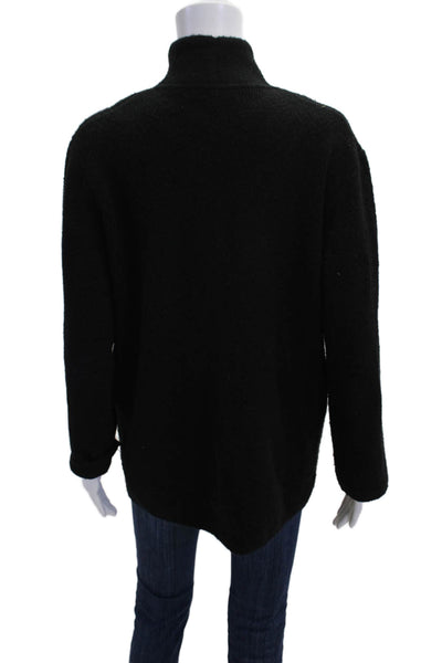 J Crew Womens Black V-Neck Button Coatigan Long Sleeve Size S