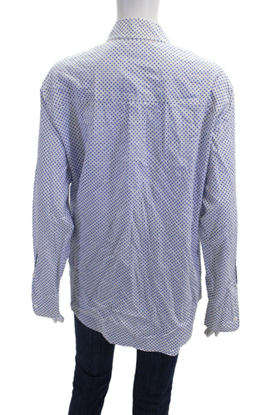 Equipment Femme Womens Collared Button Up Blue Cotton Stars Long Sleeve Size L