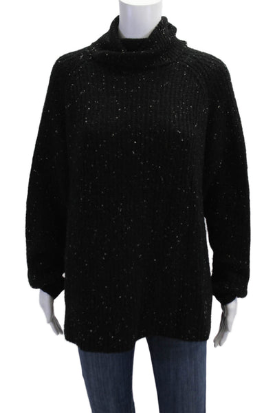 Zara Womens Black Mock Neck Pullover Long Sleeve Size S