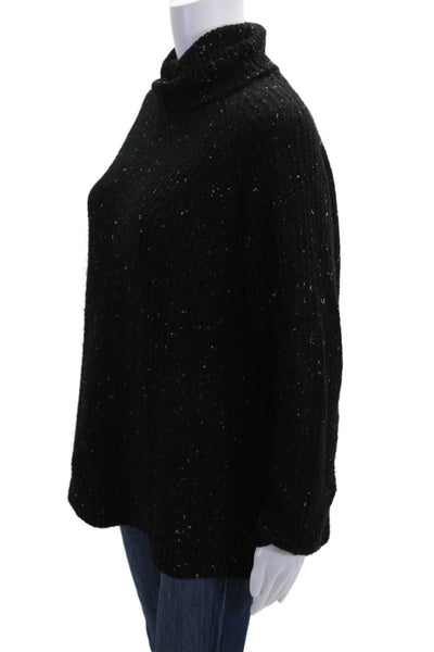 Zara Womens Black Mock Neck Pullover Long Sleeve Size S