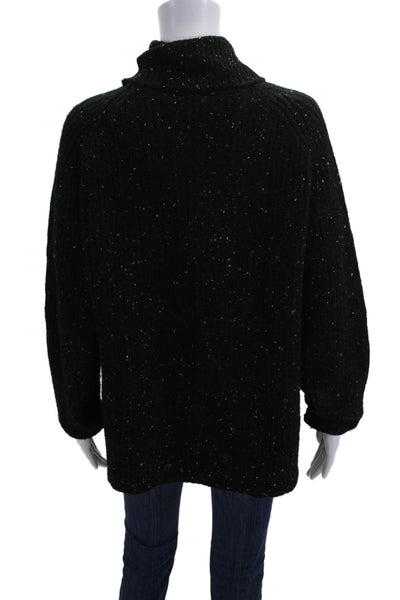 Zara Womens Black Mock Neck Pullover Long Sleeve Size S