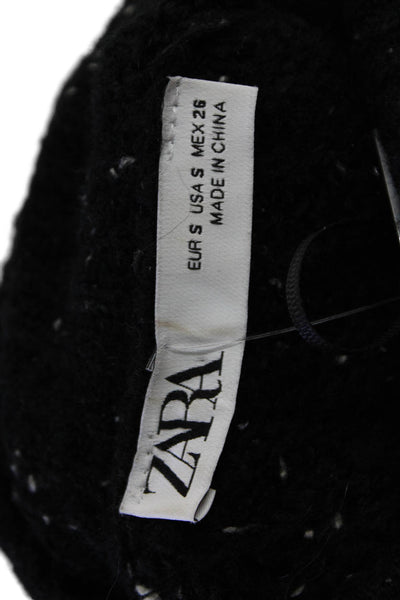 Zara Womens Black Mock Neck Pullover Long Sleeve Size S