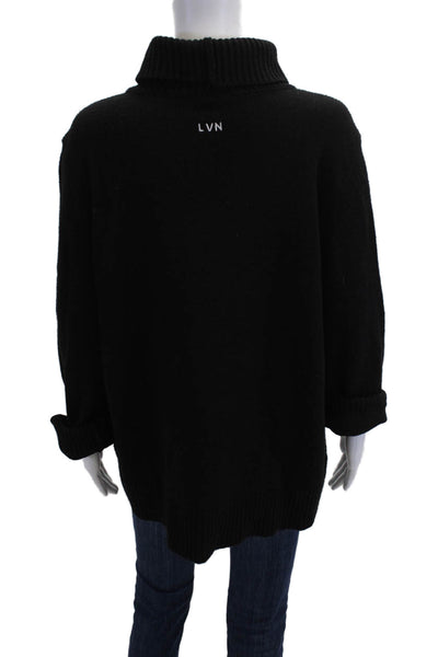 Liviana Conti Unisex Sweater Pullover Black Turtleneck Long Sleeve Size 46