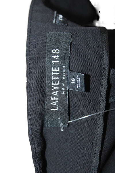Lafayette 148 New York Women Black Ankle Cropped Dress Pants Plus Size 16