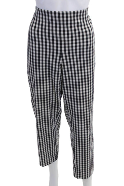 Elie Tahari Women Black Check Ankle Cropped Pants Size XL