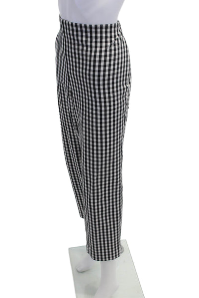 Elie Tahari Women Black Check Ankle Cropped Pants Size XL