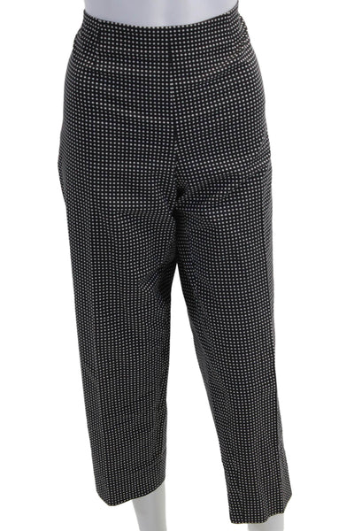 Piazza Sempione Women Ankle Cropped Polka Dot Black Pants Size 50