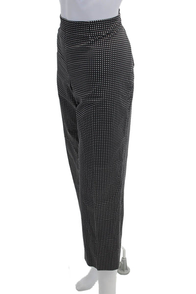 Piazza Sempione Women Ankle Cropped Polka Dot Black Pants Size 50