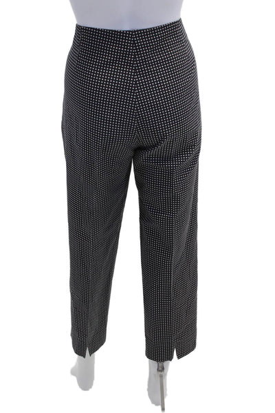 Piazza Sempione Women Ankle Cropped Polka Dot Black Pants Size 50