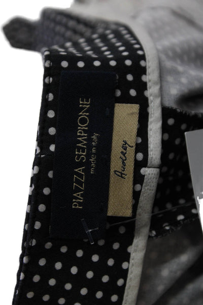 Piazza Sempione Women Ankle Cropped Polka Dot Black Pants Size 50