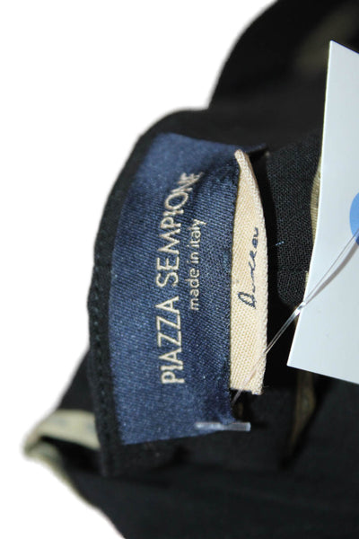 Piazza Sempione Women Ankle Dress Pants Black 96% Virgin Wool Size 52