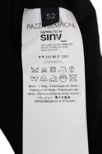 Piazza Sempione Women Ankle Dress Pants Black 96% Virgin Wool Size 52