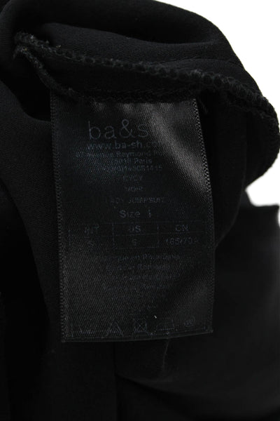 Ba&Sh Women Jumpsuit Black V-Neck 3/4 Sleeve 100% Polyester Size 1