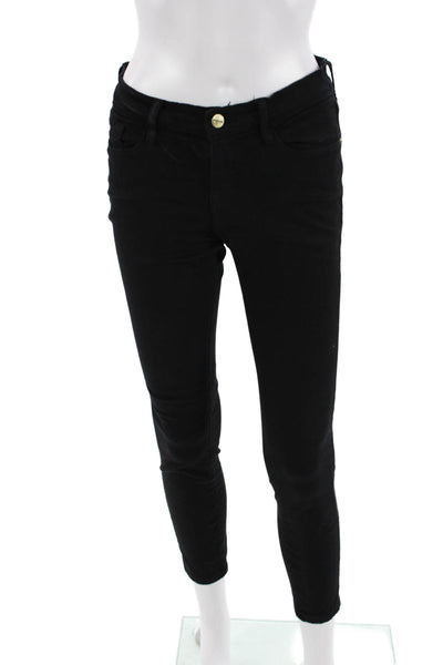 Frame Womens Ankle Skinny Jeans Black Mid Rise Size 26