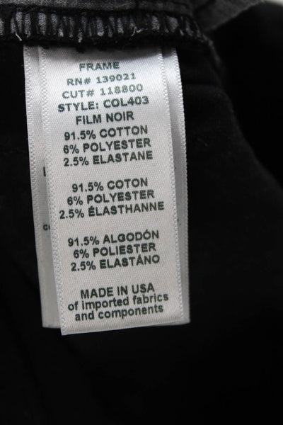 Frame Womens Ankle Skinny Jeans Black Mid Rise Size 26