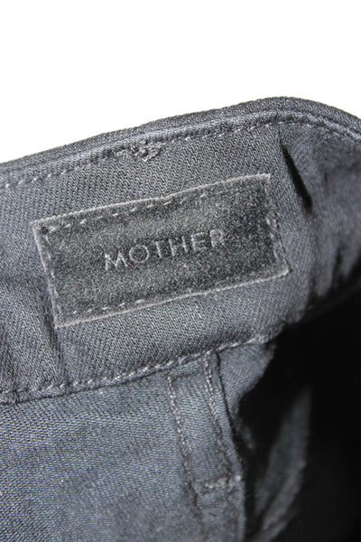 Mother Womens Ankle Skinny Jeans Black Mid Rise Size 26