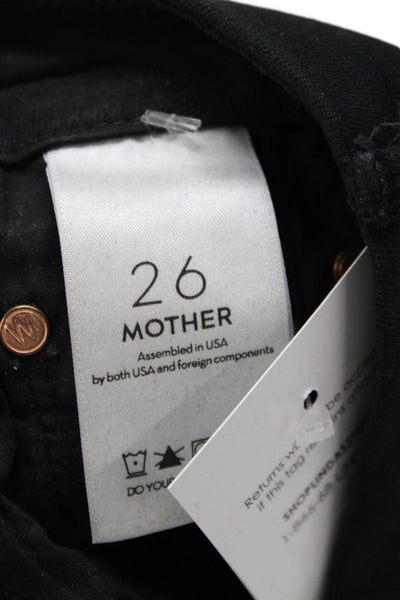 Mother Womens Ankle Skinny Jeans Black Mid Rise Size 26