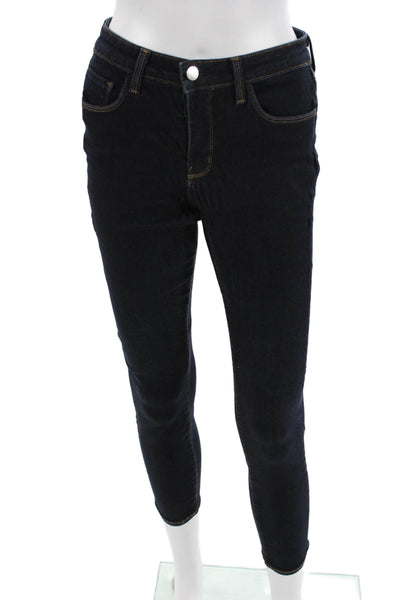 L'Agence Women Ankle Skinny Dark Blue Mid Rise Jeans Size 26