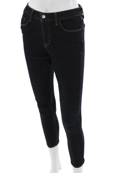 L'Agence Women Ankle Skinny Dark Blue Mid Rise Jeans Size 26