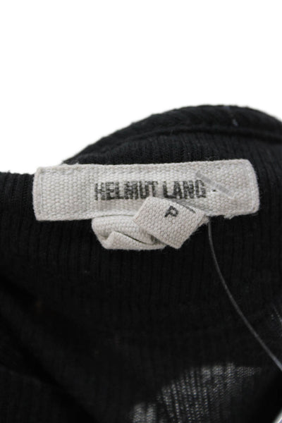 Helmut Lang Women Black Petite Angora Basic T-Shirt Short Sleeve Size S