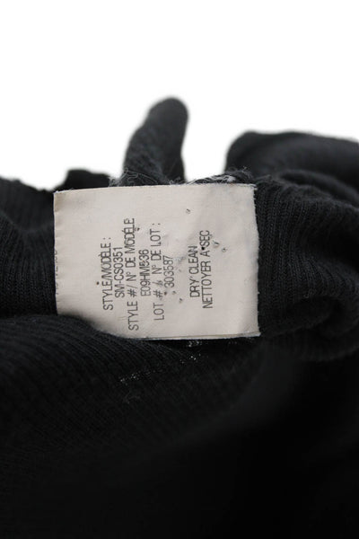 Helmut Lang Women Black Petite Angora Basic T-Shirt Short Sleeve Size S