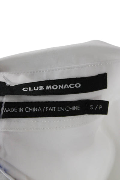 Club Monaco Women Basic Collared Button Up Long Sleeve White Petite Top Size S