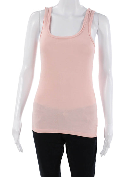 Splendid Womens Basic Tank Pink Micro Modal Supima Cotton Square Neck Size S