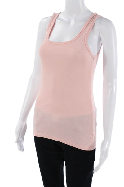 Splendid Womens Basic Tank Pink Micro Modal Supima Cotton Square Neck Size S