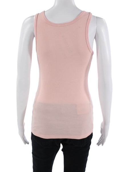Splendid Womens Basic Tank Pink Micro Modal Supima Cotton Square Neck Size S