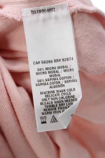 Splendid Womens Basic Tank Pink Micro Modal Supima Cotton Square Neck Size S