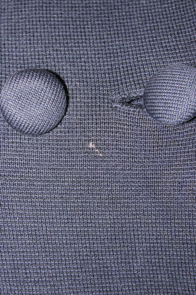 J Crew Women Pea Coat Dark Blue Cotton Button 3/4 Sleeve Mock Neck Size S
