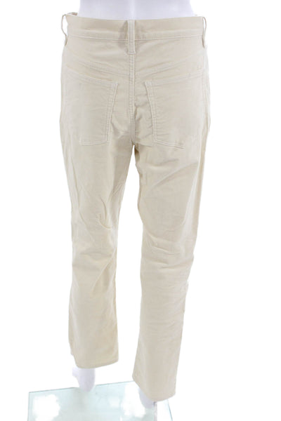 J Crew Unisex Ankle Cropped Beige Button Solid Pants Size 27