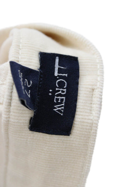 J Crew Unisex Ankle Cropped Beige Button Solid Pants Size 27