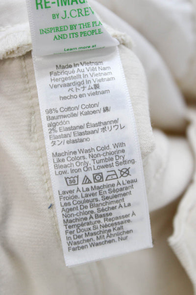 J Crew Unisex Ankle Cropped Beige Button Solid Pants Size 27