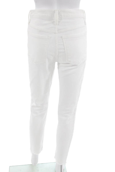 J Crew Women Skinny Ankle Jeans White Size 27