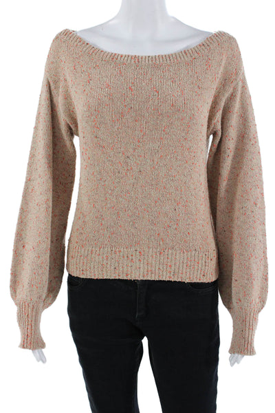 Intermix Women Pullover Sweater Beige Long Sleeve Round Neck Size L
