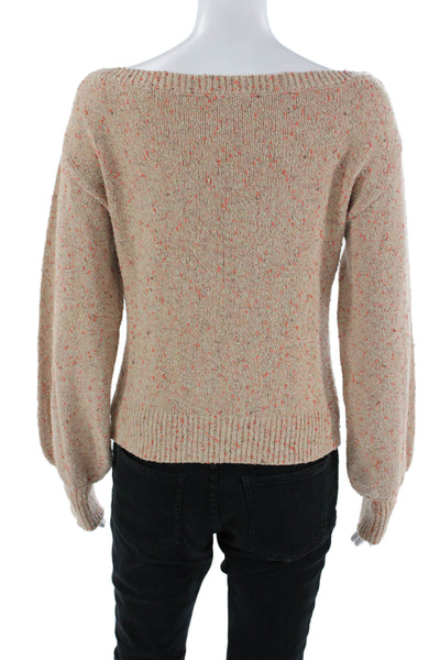 Intermix Women Pullover Sweater Beige Long Sleeve Round Neck Size L