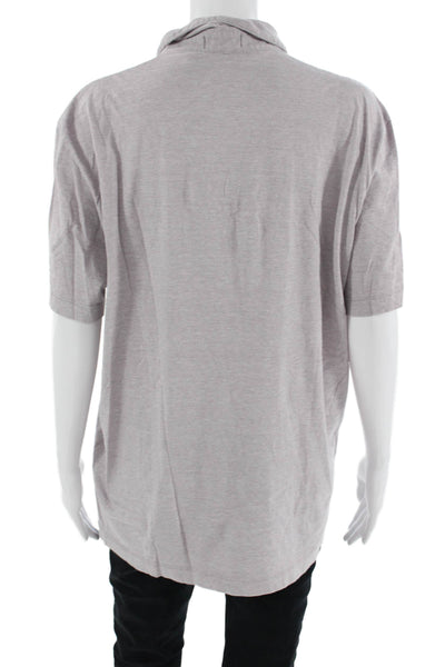 Theory Mens Point Collar Polo Gray Cotton Short Sleeve Size XL