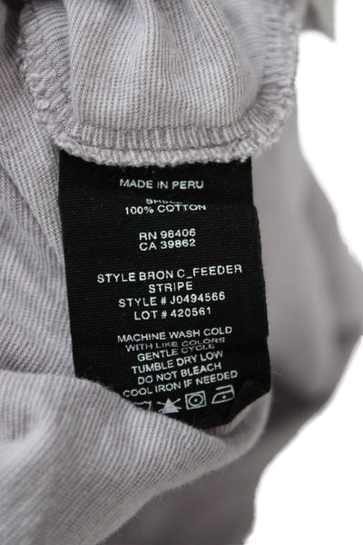 Theory Mens Point Collar Polo Gray Cotton Short Sleeve Size XL