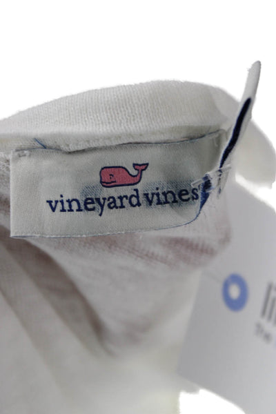 Vineyard Vines Womens Linen V-Neck T-Shirt White Short Sleeve Size XS