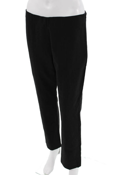 Vince Women Ankle Cropped Dress Pants Black Zip Cotton Nylon Elastane Size M
