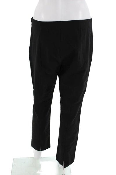 Vince Women Ankle Cropped Dress Pants Black Zip Cotton Nylon Elastane Size M