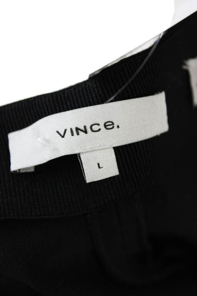 Vince Women Ankle Cropped Dress Pants Black Zip Cotton Nylon Elastane Size M