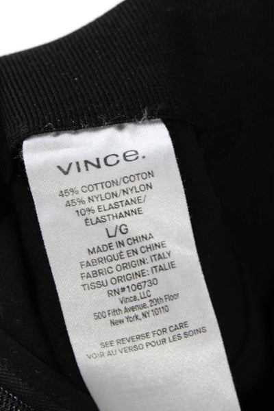 Vince Women Ankle Cropped Dress Pants Black Zip Cotton Nylon Elastane Size M