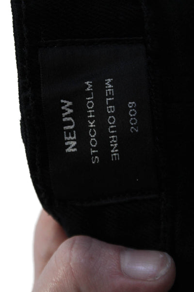Neuw Mens Skinny Tapered Black Jeans Size 30